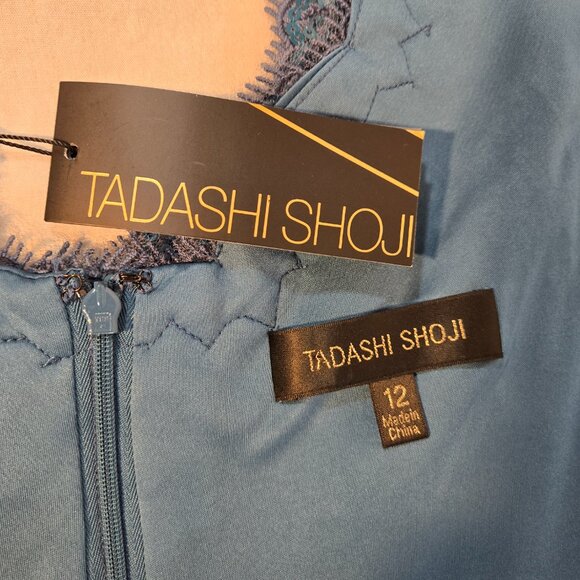 TADASHI SHOJI Special Occasions Embellished AZURE Sheath Dress Size 12 NEW TAGS! - Picture 12 of 17